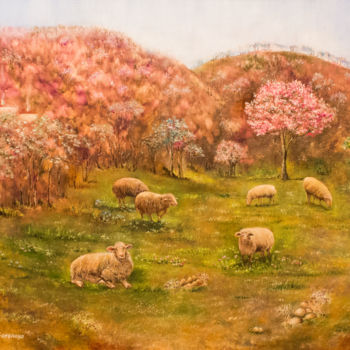 Pintura intitulada "В горах" por Liliya Gorskaya, Obras de arte originais, Óleo