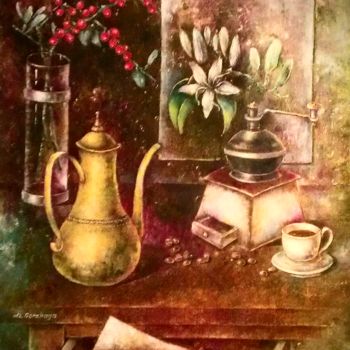 Картина под названием "Чашечка кофе" - Liliya Gorskaya, Подлинное произведение искусства, Масло