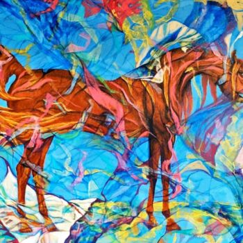 Peinture intitulée "Dream Horse #2" par Lihin, Œuvre d'art originale, Acrylique