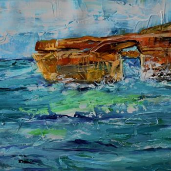 Pittura intitolato "Island, Beach, vill…" da Lika Kakhidze, Opera d'arte originale, Acrilico
