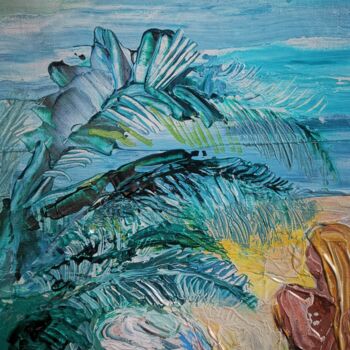 Painting titled "Beach, Island, Land…" by Lika Kakhidze, Original Artwork, Acrylic