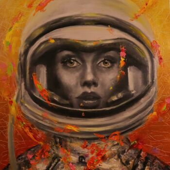 Painting titled "Высадка на Марс" by Lika Meller, Original Artwork, Oil