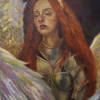Schilderij getiteld "Ангелина" door Lika Meller, Origineel Kunstwerk, Olie