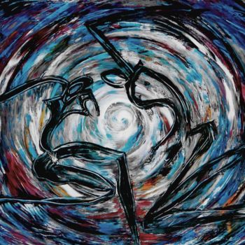 Painting titled "Spiral circles round" by Lika Volchek, Original Artwork, Oil