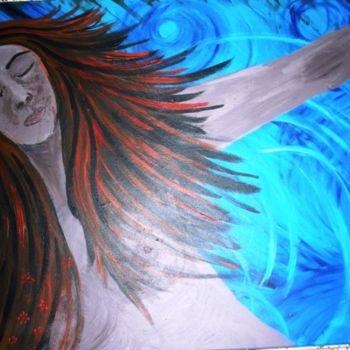 Pintura titulada "Flow- original acry…" por Lila Benharush, Obra de arte original, Oleo