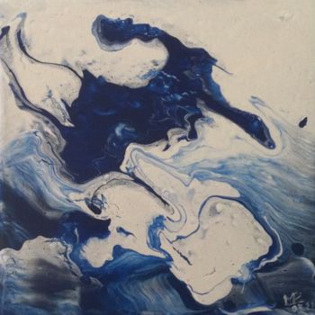 Painting titled "Blanc, bleu" by Marie-Pascale Le Goff (L’île à L’eau), Original Artwork, Acrylic