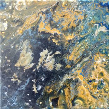 Peinture intitulée "Ocre, bleu marine" par Marie-Pascale Le Goff (L’île à L’eau), Œuvre d'art originale, Acrylique