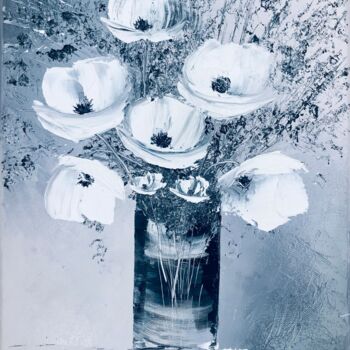 Peinture intitulée "Bouquet moderne" par Marie-Pascale Le Goff (L’île à L’eau), Œuvre d'art originale, Huile Monté sur Châss…