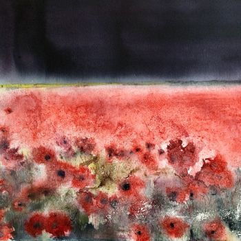 Peinture intitulée "Rouge passion" par Lil Dupeux, Œuvre d'art originale, Aquarelle