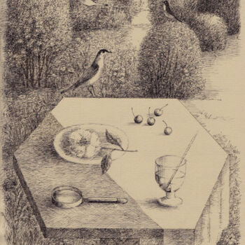 Disegno intitolato "Eine Erinnerung an…" da Lili Gräfenstein, Opera d'arte originale, Inchiostro