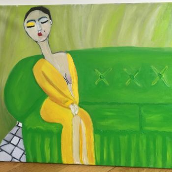 Peinture intitulée "Green sofa" par Bmed, Œuvre d'art originale, Huile