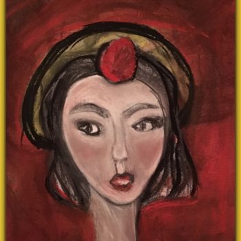 Pintura intitulada "Autoportrait" por Bmed, Obras de arte originais, Pastel