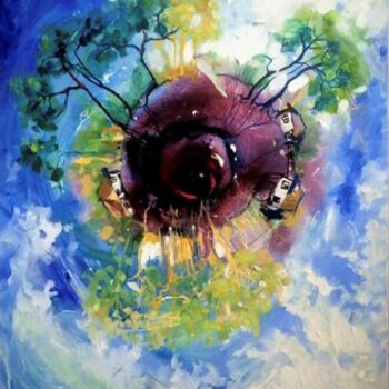 Malarstwo zatytułowany „Universe” autorstwa Лилия Будзинская, Oryginalna praca, Olej Zamontowany na Drewniana rama noszy