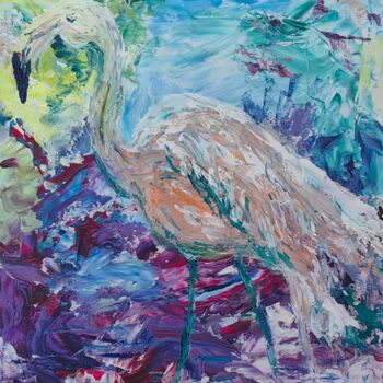 Peinture intitulée "Flamingo" par Lilia Norkina, Œuvre d'art originale, Acrylique Monté sur Carton