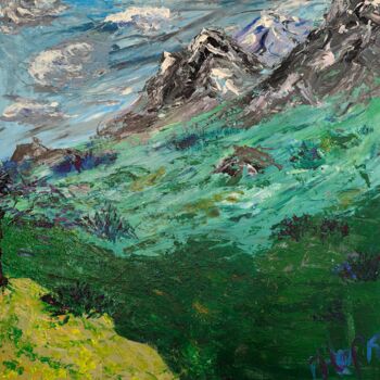 Pintura titulada "Весна в горах" por Lilia Norkina, Obra de arte original, Acrílico