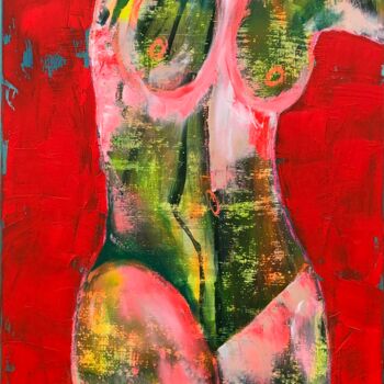 Painting titled "Nude" by Lilian Frohn, Original Artwork, Acrylic