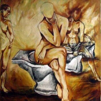 Painting titled "soledades compartid…" by Liliana Cortina, Original Artwork