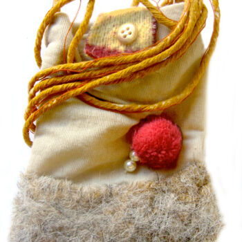 Textilkunst mit dem Titel "Bolso 1" von Liliana Kancepolski, Original-Kunstwerk, Stoff