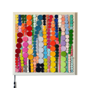 Design intitulée "Rainbow Drops 60x60…" par Liliana Stoica, Œuvre d'art originale, Luminaire