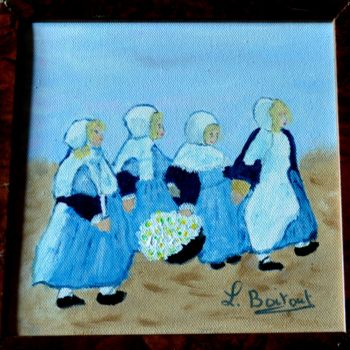 Painting titled "Retour de fêtes" by Liliane Boitout, Original Artwork, Acrylic