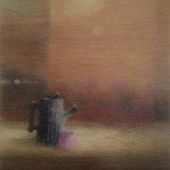 Malerei mit dem Titel "Soir d'automne" von Liliane Bordes, Original-Kunstwerk, Acryl