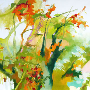Malerei mit dem Titel "En face l’automne p…" von Liliane Camier, Original-Kunstwerk, Öl