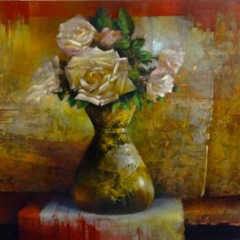 Painting titled "dsc03286.jpg Roses…" by Liliane Proux, Original Artwork