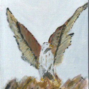 Schilderij getiteld "aigle" door Liliane Leroy, Origineel Kunstwerk, Olie