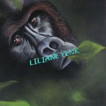 Peinture intitulée "Gorille 2" par Liliane Yenk, Œuvre d'art originale