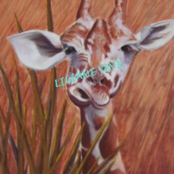 Pintura intitulada "Girafe" por Liliane Yenk, Obras de arte originais