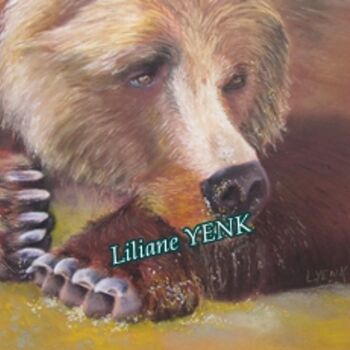 Painting titled "Tête d'ours" by Liliane Yenk, Original Artwork
