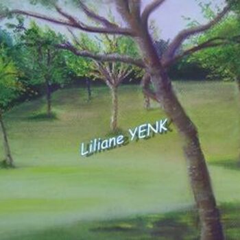Painting titled "Le verger (pastels…" by Liliane Yenk, Original Artwork