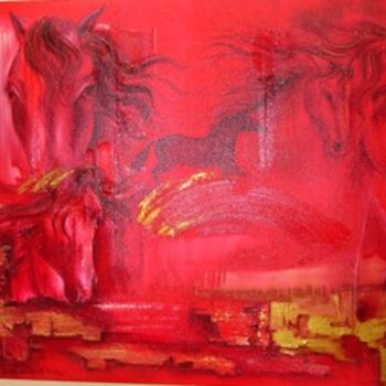 Pittura intitolato "SACRED FIRE OF PASS…" da Lilian Piccilli, Opera d'arte originale