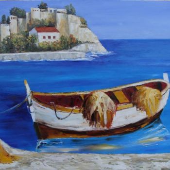 Peinture intitulée "barque filets peche" par Lifa, Œuvre d'art originale, Huile