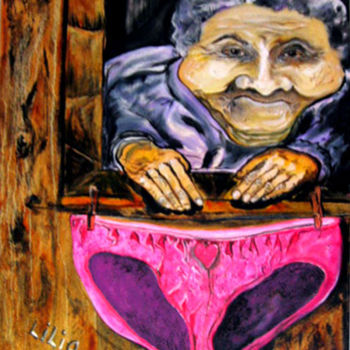 Painting titled "Pink Mamie" by Lilig, Original Artwork