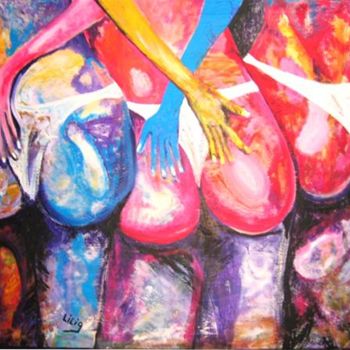 Painting titled "les copines" by Lilig, Original Artwork