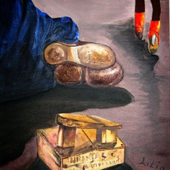 Painting titled "les bottes rouges" by Lilig, Original Artwork