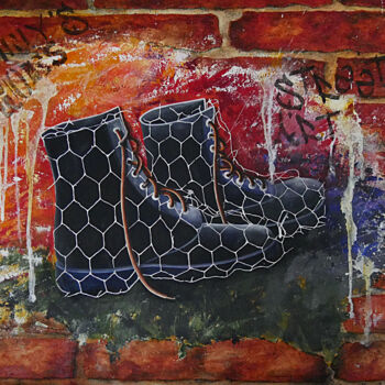 Schilderij getiteld "jenny's-shoes" door Liligraffiti, Origineel Kunstwerk, Acryl