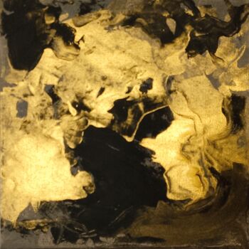 Schilderij getiteld "Gold Nebula" door Liliia Herchenova, Origineel Kunstwerk, Acryl