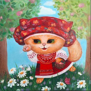绘画 标题为“Волшебные яблоки” 由Liliia Razva (Art.Li_Ra), 原创艺术品, 油 安装在木板上