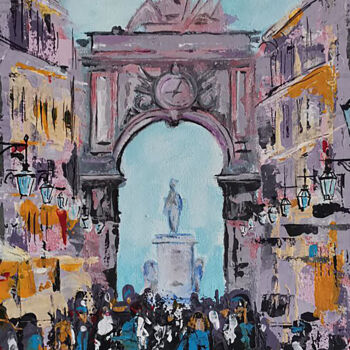 Peinture intitulée "Триумфальная арка у…" par Liliia Razva (Art.Li_Ra), Œuvre d'art originale, Acrylique Monté sur Panneau d…