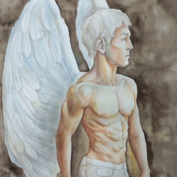 Peinture intitulée "Angel" par Liliia Shpitaleva, Œuvre d'art originale, Aquarelle
