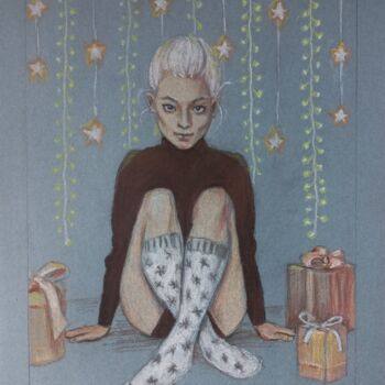 Картина под названием "The holiday is comi…" - Liliia Shpitaleva, Подлинное произведение искусства, Пастель