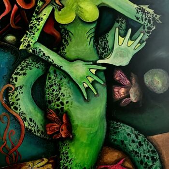 Peinture intitulée "Marmaid" par Lili Kárándi, Œuvre d'art originale, Acrylique