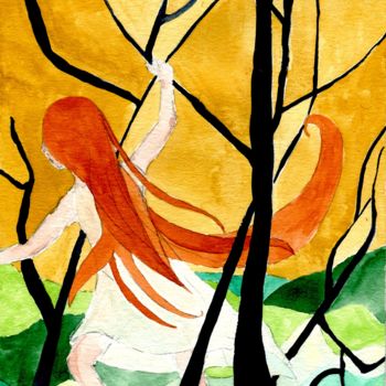 Peinture intitulée "Dans les bois.jpeg" par Lilie Glen, Œuvre d'art originale