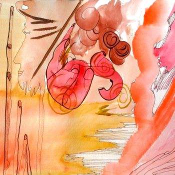 Pintura titulada "À coeur de toile" por Lilie Glen, Obra de arte original