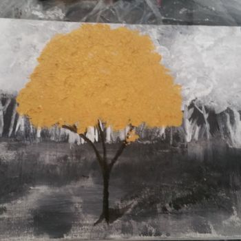 Peinture intitulée "L'arbre d'or" par Aline Chartier, Œuvre d'art originale