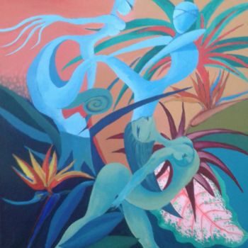 Pintura titulada ""Danza azul", 2014.…" por Lili Polo, Obra de arte original, Acrílico