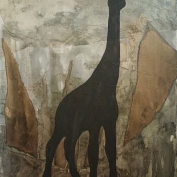 Картина под названием "La girafe, série Su…" - Lili Tarentule, Подлинное произведение искусства, Чернила Установлен на Дерев…