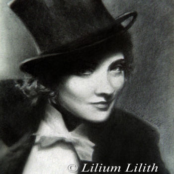 Drawing titled "Marlene Dietrich. d…" by Lilium Lilith, Original Artwork, Graphite